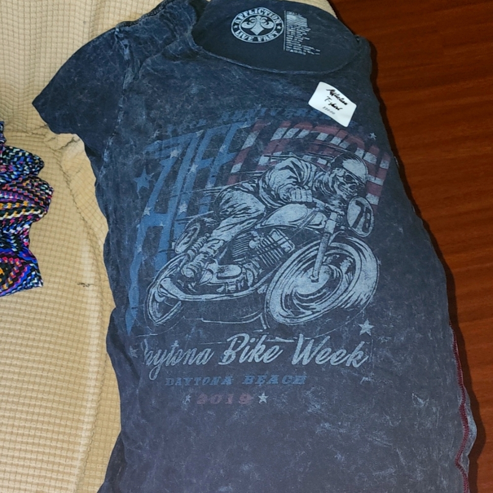 Affliction Dayton Bike we3k black crew neck t-shirt